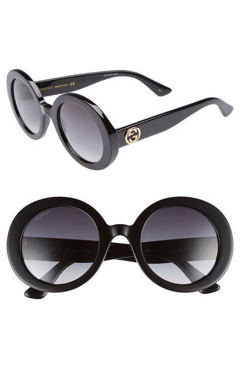 gucci 52mm modified round sunglasses|Gucci women's oversize round sunglasses.